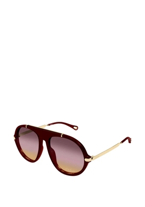 Chloé Eyewear oversized-frame gradient-lens sunglasses - Brown