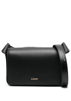 Jil Sander logo-lettering leather crossbody bag - Black