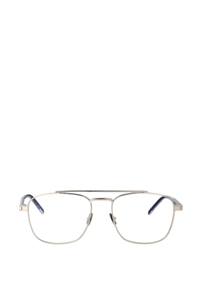 Saint Laurent Eyewear double-bridge pilot-frame glasses - Silver