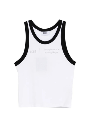 GCDS sleeveless round-neck tank top - White