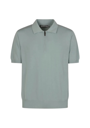Canali quarter-zip fine-knit polo shirt - Green