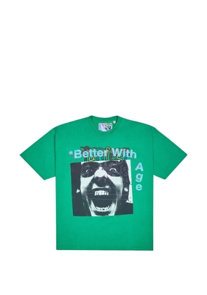 Better with Age graphic-print slogan-print t-shirt - Green