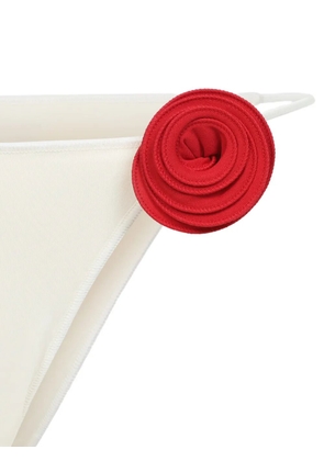 La Reveche floral-appliqué bikini - White