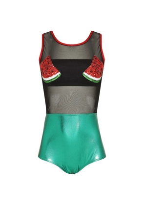 Brigitte Festival Melancia sequin-embellished bodysuit - Green