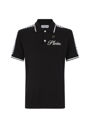 Philipp Plein logo-tape polo shirt - Black