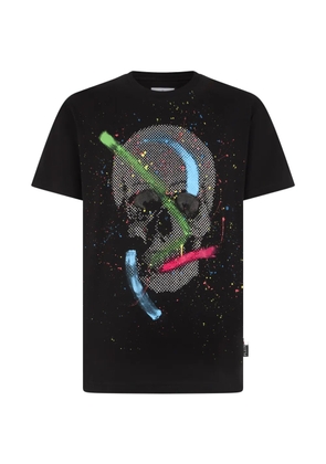 Philipp Plein paint splash skull T-shirt - Black