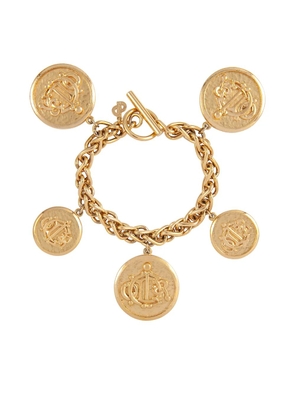 Christian Dior Pre-Owned 1980s pre-owned logo charms chain bracelet - Gold