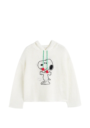 Chinti & Parker Snoopy crochet cotton hoodie sweater - White