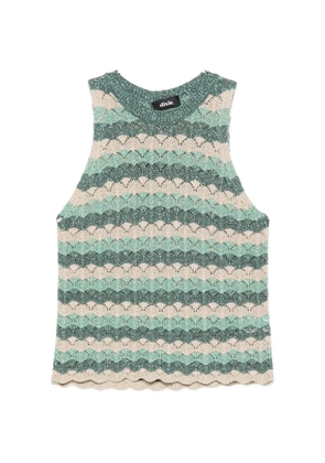 DIXIE striped crochet-knit top - Green