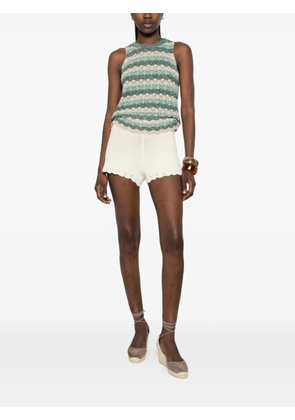 DIXIE striped crochet-knit top - Green