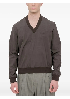 MM6 Maison Margiela v-neck long-sleeve t-shirt - Brown