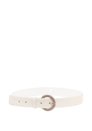 Orciani pebbled-texture round-buckle belt - White