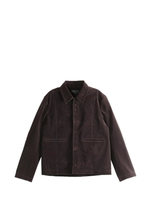 Omar Afridi velvet-effect shirt jacket - Brown