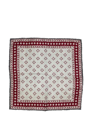 Brunello Cucinelli Vintage geometric pattern pocket square scarf - Neutrals