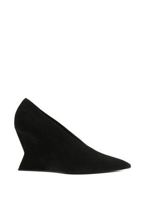 Balmain suede wedge-heel pumps - Black