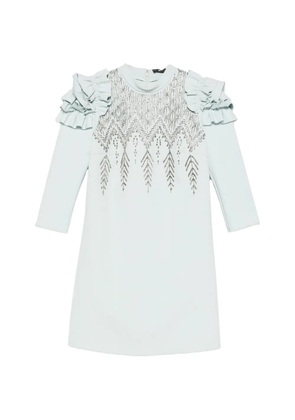 Elisabetta Franchi mini sequin-embellished ruffled dress - Blue