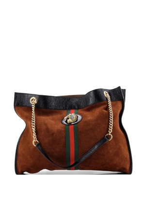Gucci Pre-Owned Rajah Chain Suede Large tote bag - Brown
