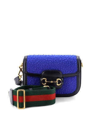 Gucci Pre-Owned Horsebit 1955 Shoulder Bag Wool Mini crossbody bag - Blue