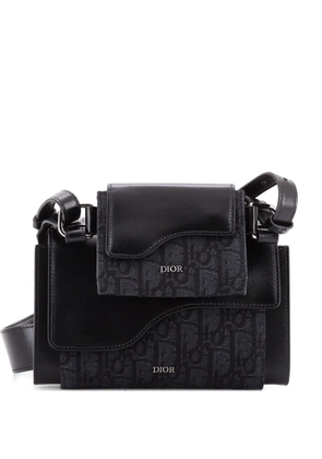 Christian Dior Pre-Owned Elite Shoulder Pouch Oblique Canvas and Calfskin crossbody bag - Black