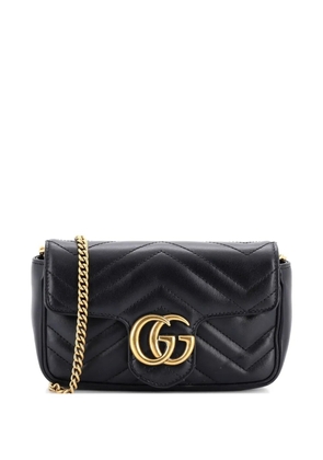 Gucci Pre-Owned GG Marmont Flap Bag Matelasse Leather Super Mini crossbody bag - Black