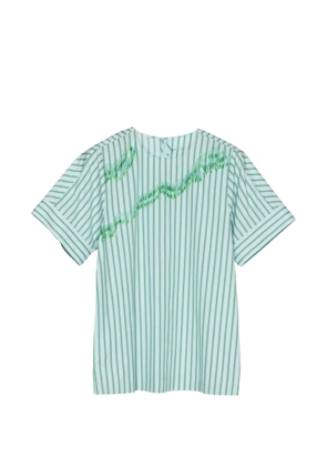 3.1 Phillip Lim striped-pattern abstract-embroidery top - Blue