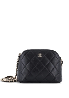 CHANEL Pre-Owned CC Dome Zip Clutch with Chain Quilted Caviar Mini crossbody bag - Black