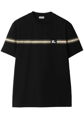 Burberry striped-detail cotton T-shirt - Black