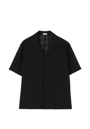 Burberry relaxed fit check cotton voile shirt - Black