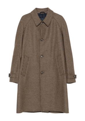 Herno houndstooth button coat - Brown