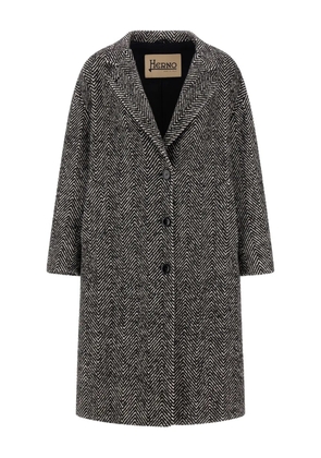 Herno herringbone coat - Black