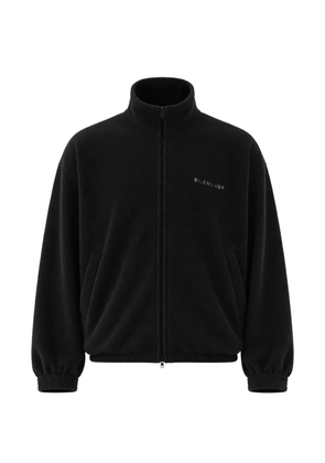 Balenciaga logo-print fleece jacket - Black