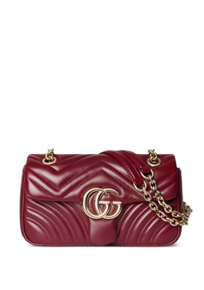 Gucci chevron chain leather shoulder bag - Red