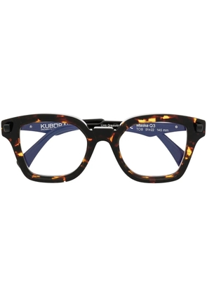 Kuboraum tortoiseshell-effect square-frame glasses - Brown