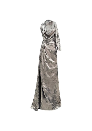 Gemy Maalouf asymmetrical-neck maxi dress - Silver