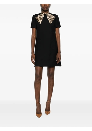 Valentino Garavani leopard-bow mini dress - Black
