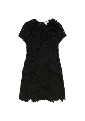 Max Mara floral-appliqué lace dress - Black