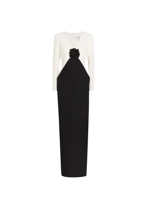 Roland Mouret floral appliqué V-neck dress - Black
