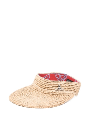 Vivienne Westwood Orb raffia visor - Neutrals