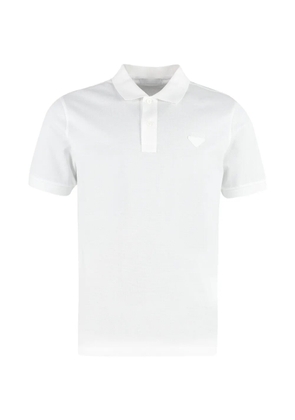 Prada logo-patch cotton polo shirt - White