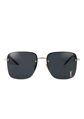 Saint Laurent Eyewear logo-plaque sunglasses - Gold