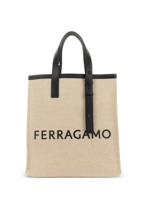 Ferragamo logo detail tote bag - Neutrals