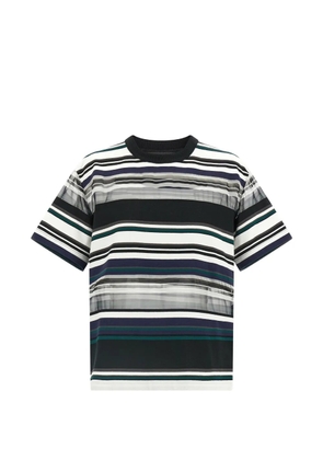 sacai striped T-shirt - Black