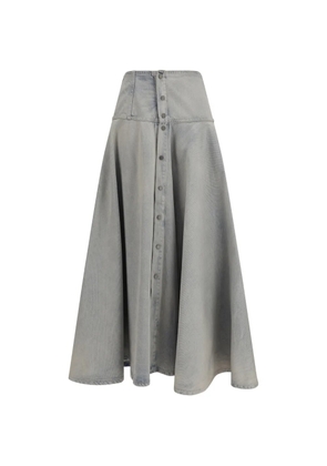 Haikure button A-line skirt - Blue