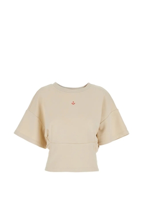Merci cropped T-shirt - Neutrals