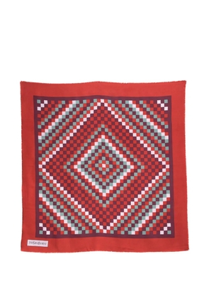 Saint Laurent Pre-Owned 1990s geometric-print silk scarf - Red