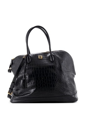 Balenciaga Pre-Owned Ville Bag Crocodile Embossed Leather Large handbag - Black