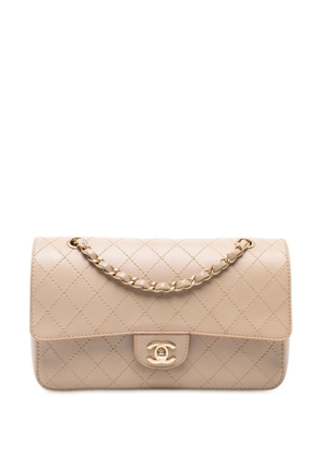 CHANEL Pre-Owned 2017-2018 Medium Classic Calfskin Wild Stitch Double Flap shoulder bag - Neutrals