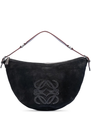 Loewe Pre-Owned 2005 Suede Studded Anagram hobo bag - Black