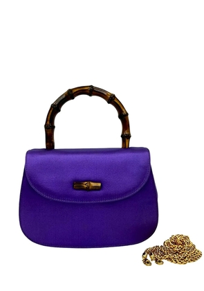 Gucci Pre-Owned 20th Century Mini Satin Bamboo Night satchel - Purple