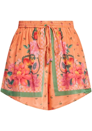 FARM Rio Fruit Garden-print drawstring shorts - Orange
